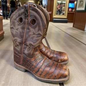 Double-H Boots Men's Size 8.5  Wide Roper Western Cowboy Leather Designer Boot